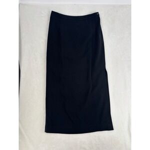Gianni Essentials Black Maxi Skirt Vintage 90s Side Slit Made in USA Size 12